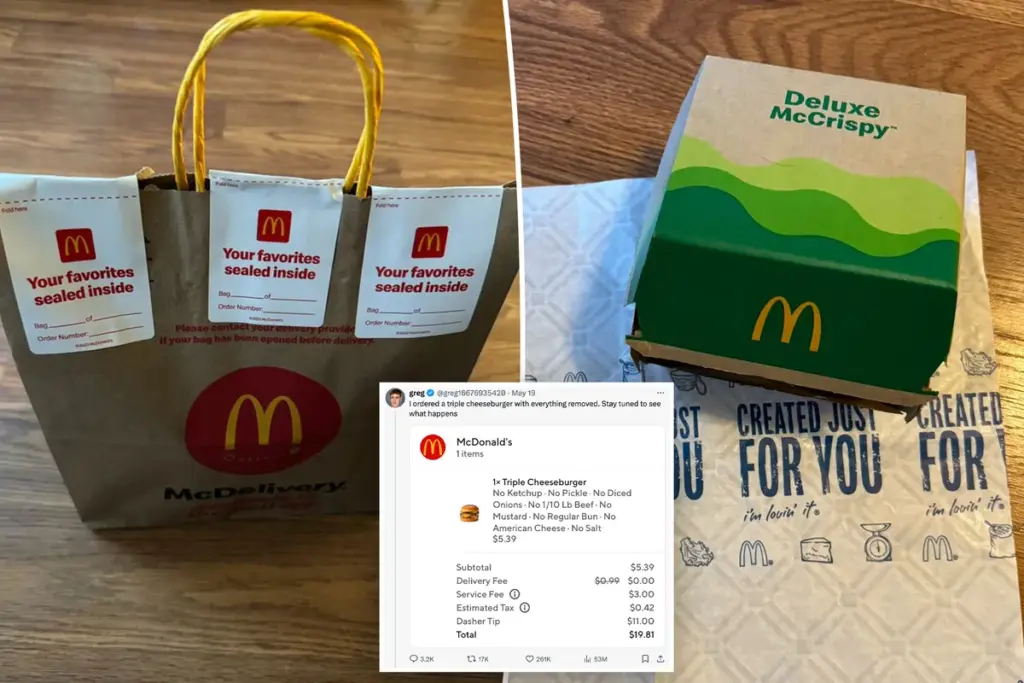 Man bestelt McDonald’s-burger met alles verwijderd — ontvangt lege doos
