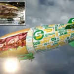 Subway presenteert 55 meter lange vliegende sandwich als luchtrestaurant