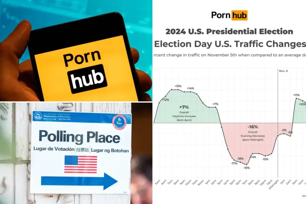 Pornhub-bezoekers pieken op verkiezingsdag: deze staat was het meest hitsig