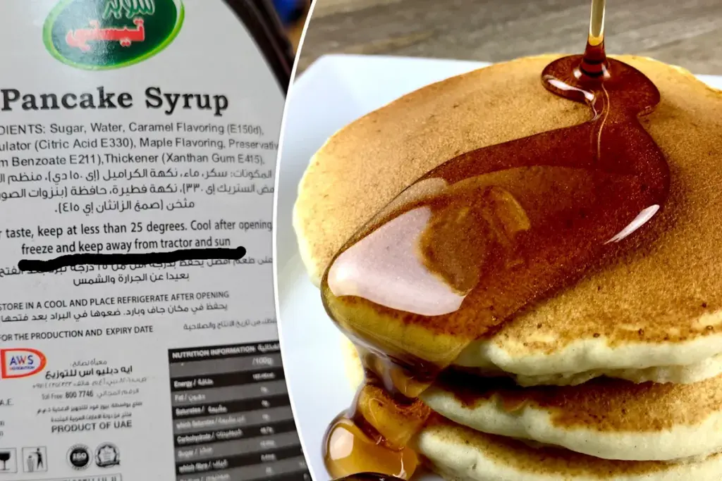 Pannenkoekensiroop met bizarre waarschuwing laat Nederlandse shopper versteld staan