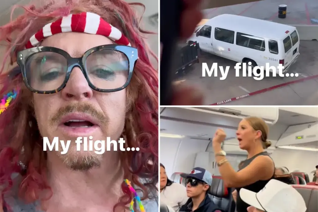 Carrot Top zat samen met ‘niet-echte passagier’ vrouw in vliegtuig – dit gebeurde er echt
