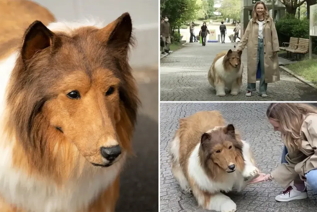 Toco: De Japanner die €13.000 uitgaf om een collie te worden, maakt zijn eerste wandeling in het openbaar