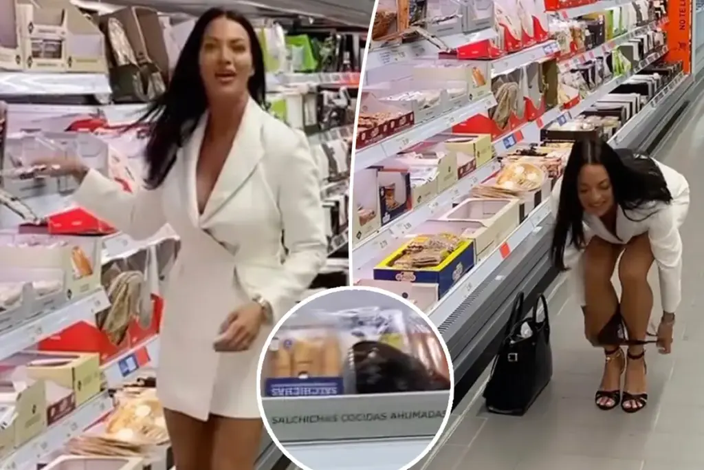 Britse OnlyFans-model zorgt voor ophef na bizarre stunt met ondergoed in supermarkt