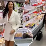 Britse OnlyFans-model zorgt voor ophef na bizarre stunt met ondergoed in supermarkt