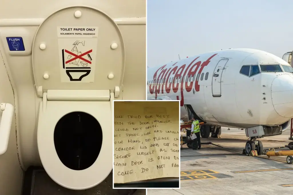 Passagier opgesloten in vliegtuigtoilet bij SpiceJet ontvangt handgeschreven briefje