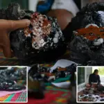 Rätselhafte zwarte voorwerpen uit de lucht verbijsteren Thaise dorpelingen