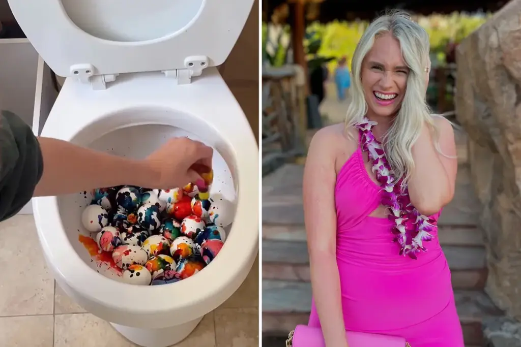 Vrouw verft paaseieren in toilet — en verbaast het hele internet