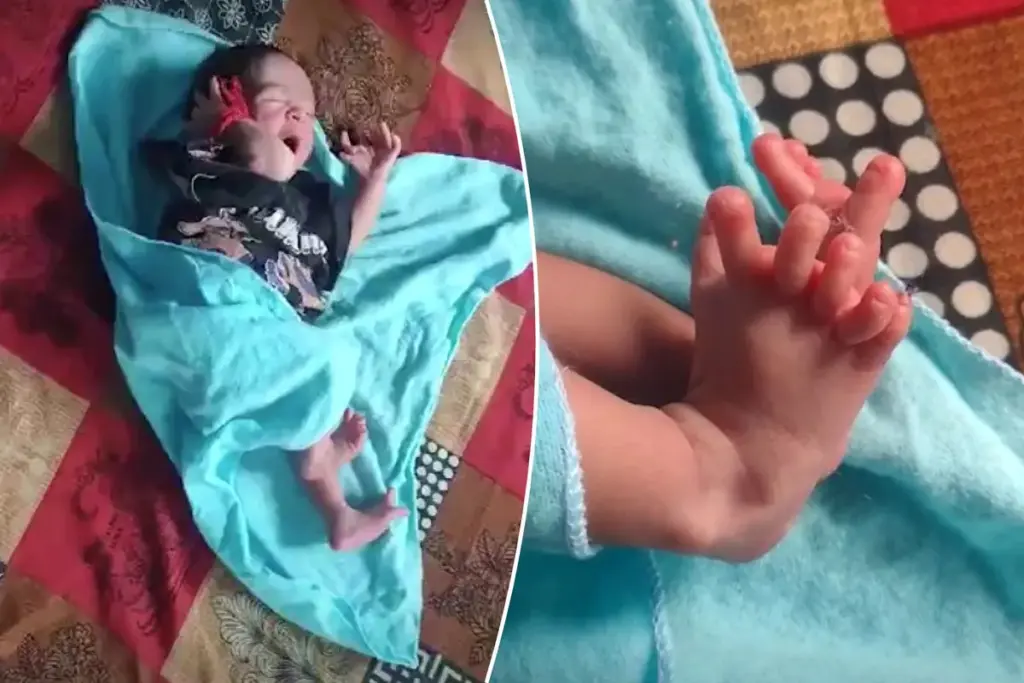 Baby met 26 vingers en tenen: familie ziet haar als reïncarnatie van Hindoe-godin