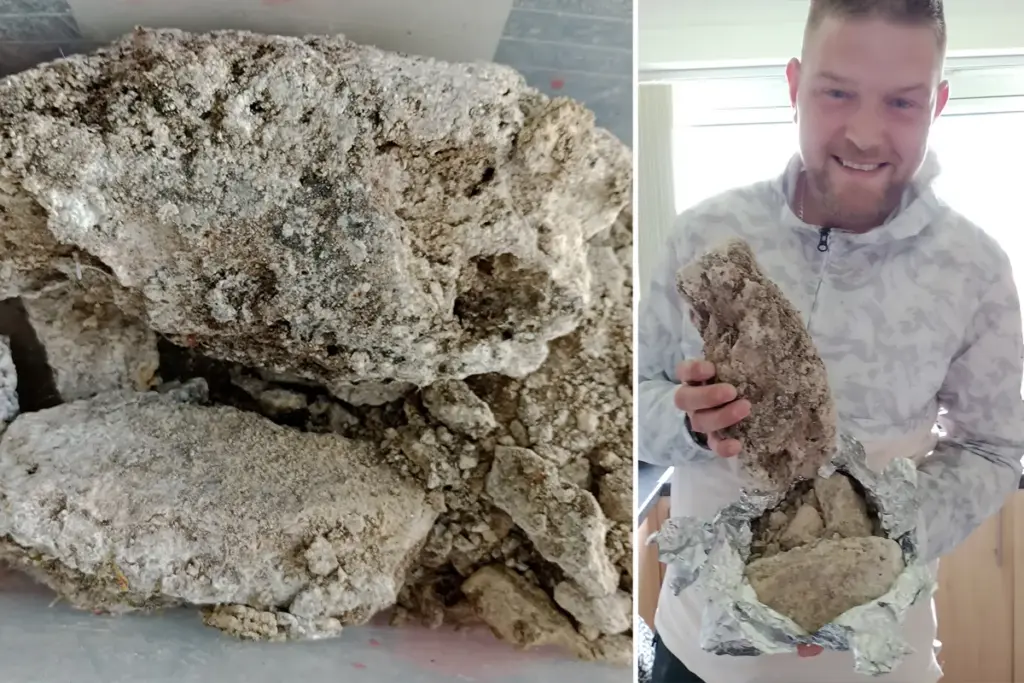 Schotse vader denkt zeldzaam walvisbraaksel van meer dan €45.000 te vinden — experts zien slechts rioolvuil