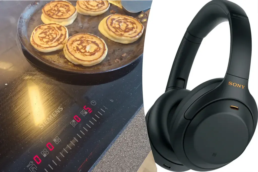 Thuiskok schrikt wanneer elektrische kookplaat Bluetooth-koptelefoon aanstuurt