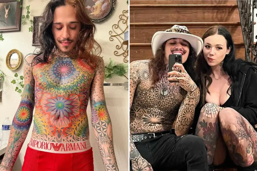 Ik kleur de tatoeages van mijn vriend in met stiften — na €115K aan inkt