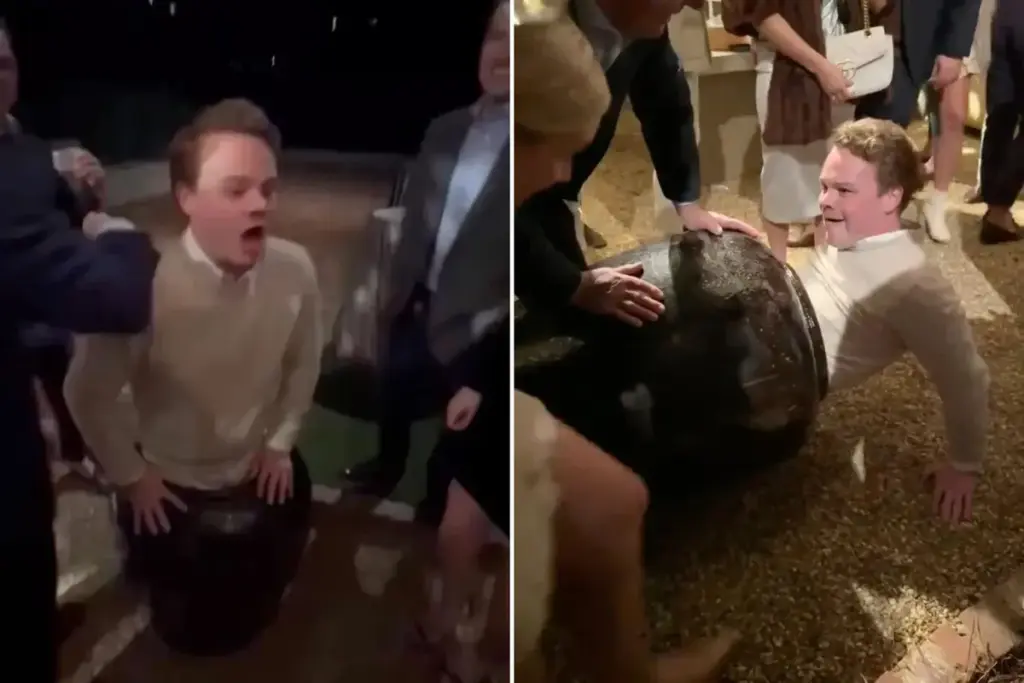 Feestbeest vast in sierurn: “Niet thuis proberen!” – Nieuwjaarsstunt wordt viral
